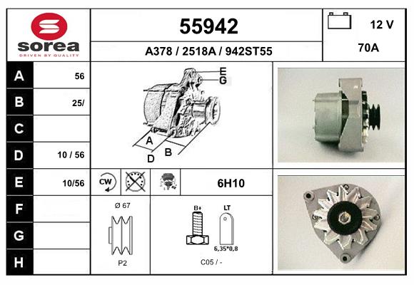 Generator / Alternator 55942 EAI
