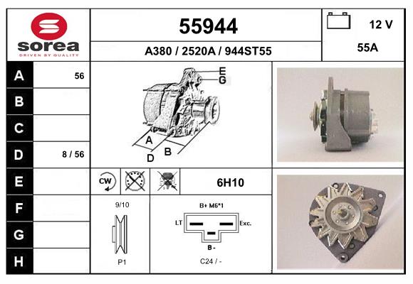 Generator / Alternator 55944 EAI