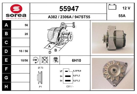 Generator / Alternator 55947 EAI