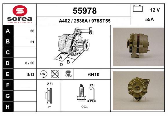 Generator / Alternator 55978 EAI