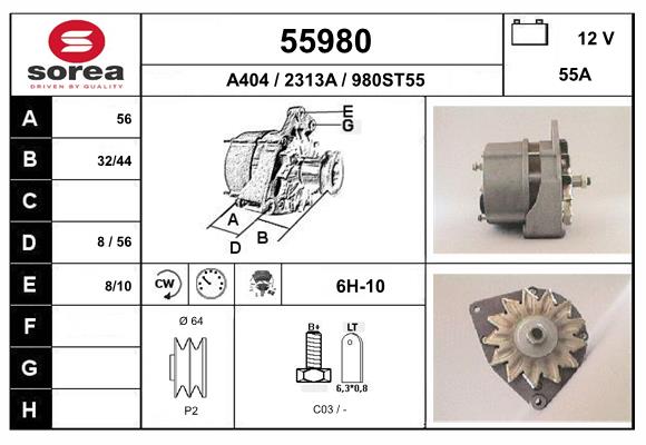 Generator / Alternator 55980 EAI