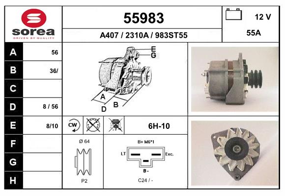 Generator / Alternator 55983 EAI