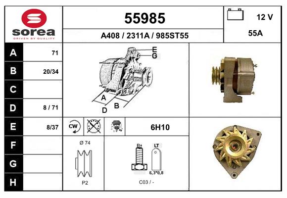 Generator / Alternator 55985 EAI