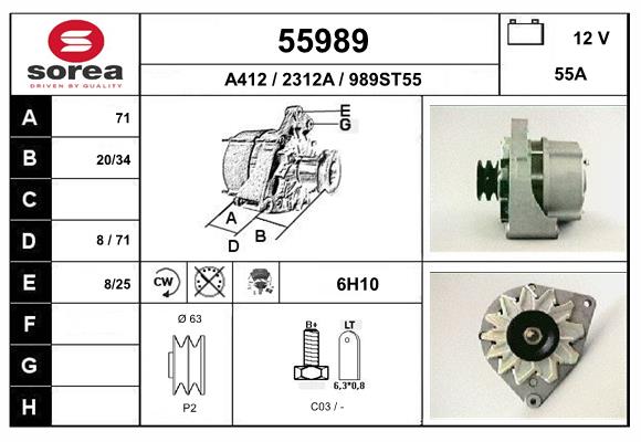 Generator / Alternator 55989 EAI