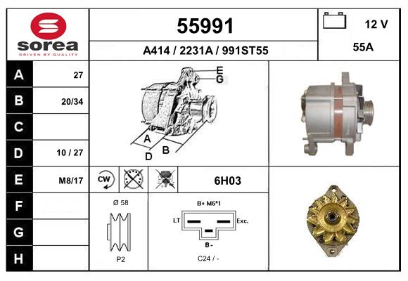 Generator / Alternator 55991 EAI