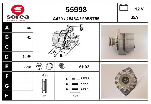 Generator / Alternator 55998 EAI