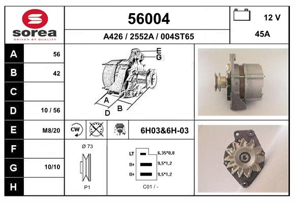 Generator / Alternator 56004 EAI