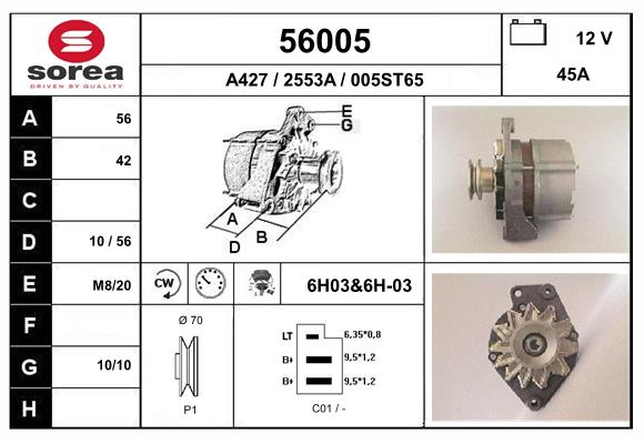 Generator / Alternator 56005 EAI