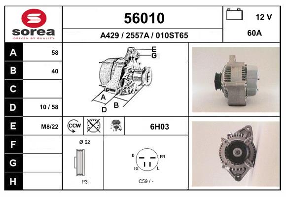 Generator / Alternator 56010 EAI