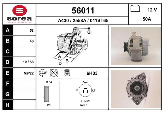 Generator / Alternator 56011 EAI