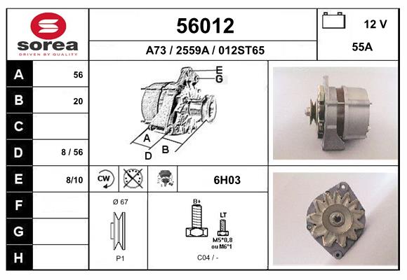 Generator / Alternator 56012 EAI