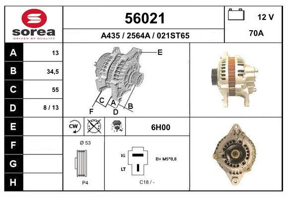 Generator / Alternator 56021 EAI