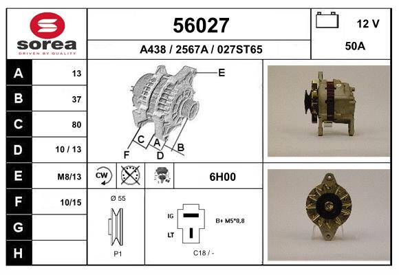 Generator / Alternator 56027 EAI