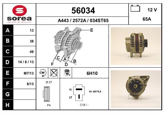 Generator / Alternator 56034 EAI