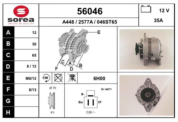 Generator / Alternator 56046 EAI