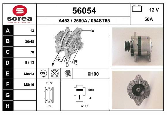 Generator / Alternator 56054 EAI
