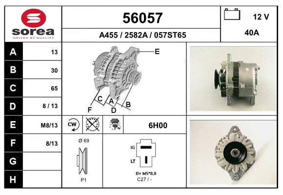 Generator / Alternator 56057 EAI
