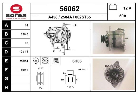 Generator / Alternator 56062 EAI