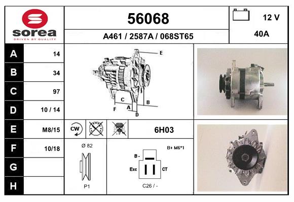 Generator / Alternator 56068 EAI