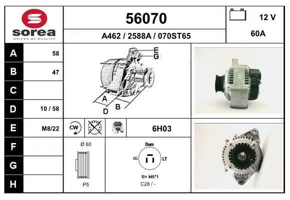 Generator / Alternator 56070 EAI