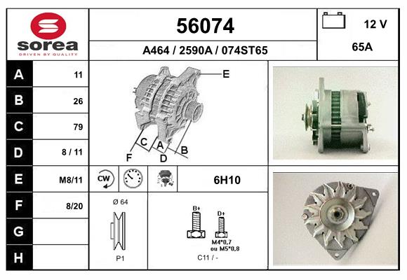 Generator / Alternator 56074 EAI