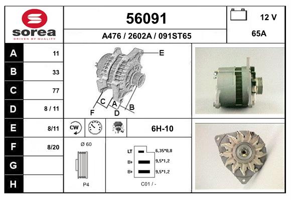 Generator / Alternator 56091 EAI