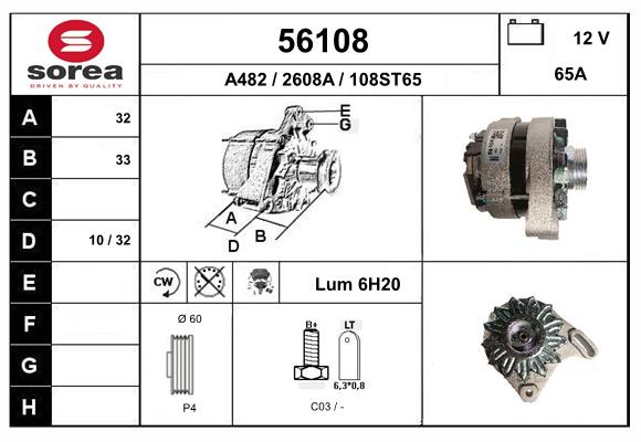 Generator / Alternator 56108 EAI