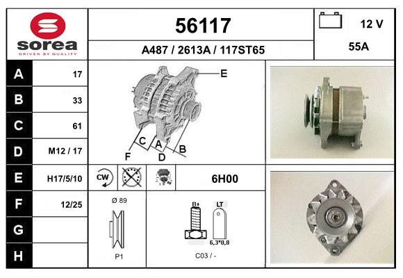 Generator / Alternator 56117 EAI