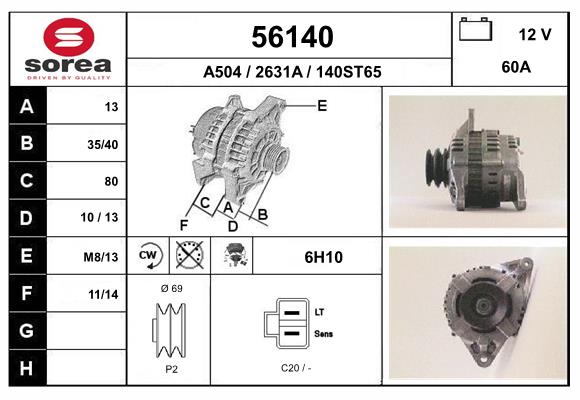 Generator / Alternator 56140 EAI