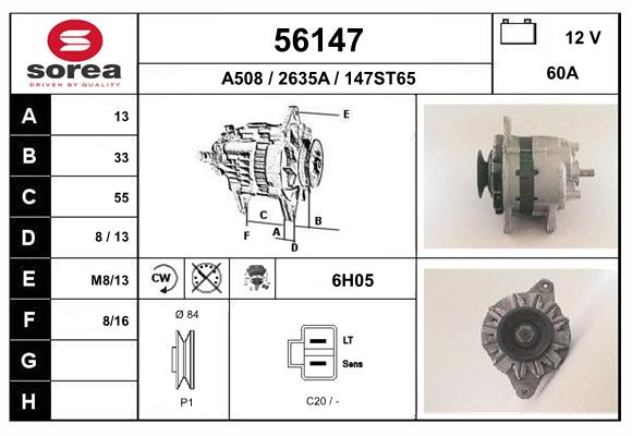 Generator / Alternator 56147 EAI