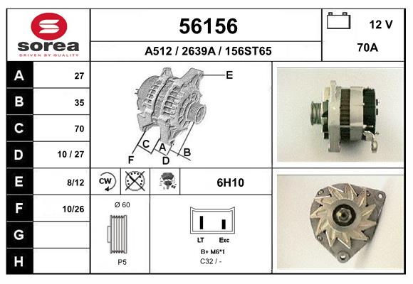 Generator / Alternator 56156 EAI