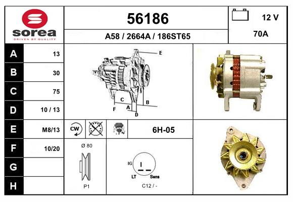 Generator / Alternator 56186 EAI