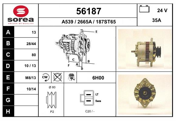 Generator / Alternator 56187 EAI