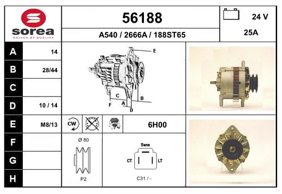 Generator / Alternator 56188 EAI