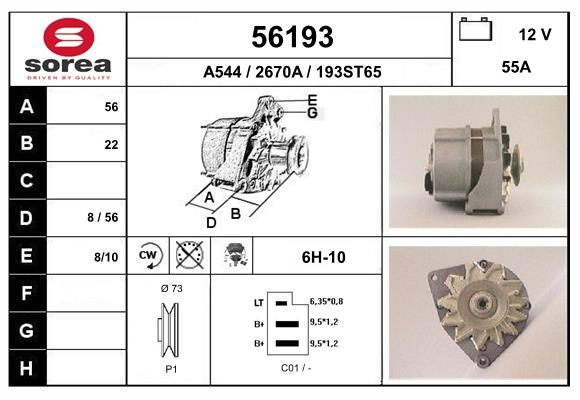 Generator / Alternator 56193 EAI