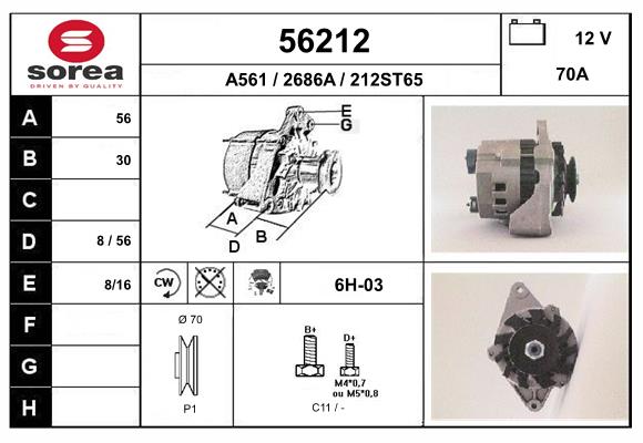 Generator / Alternator 56212 EAI