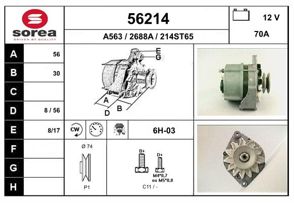 Generator / Alternator 56214 EAI