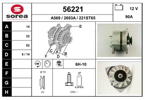Generator / Alternator 56221 EAI