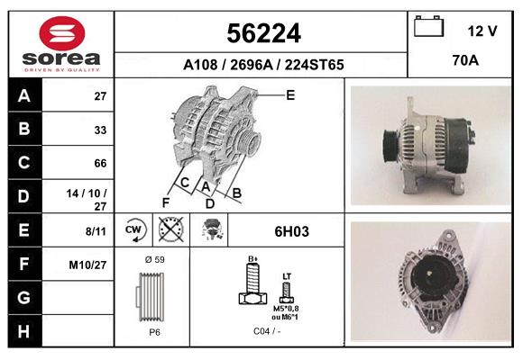 Generator / Alternator 56224 EAI