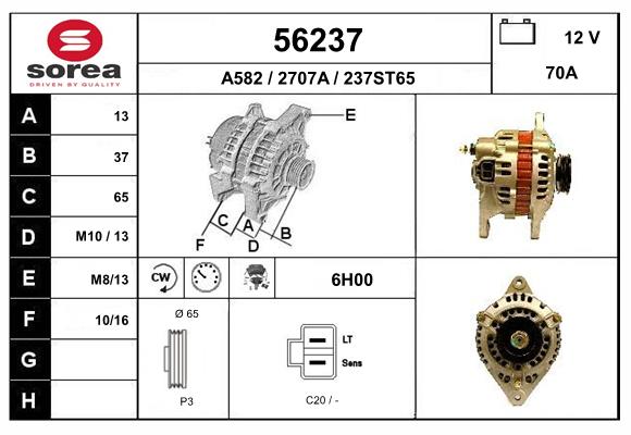 Generator / Alternator 56237 EAI