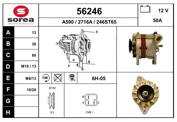 Generator / Alternator 56246 EAI