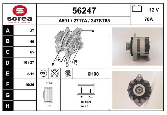 Generator / Alternator 56247 EAI