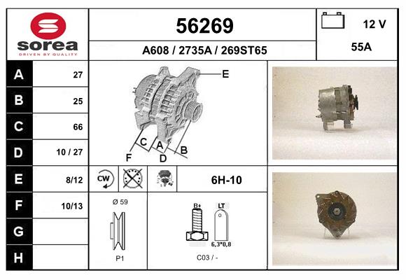 Generator / Alternator 56269 EAI