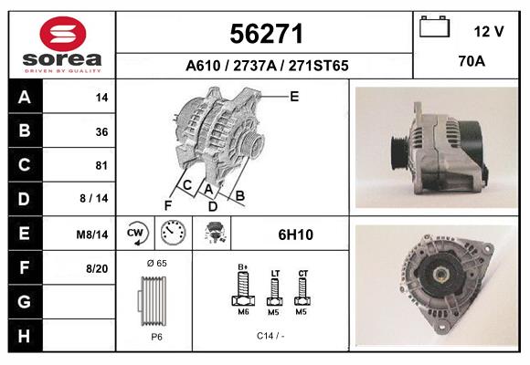 Generator / Alternator 56271 EAI