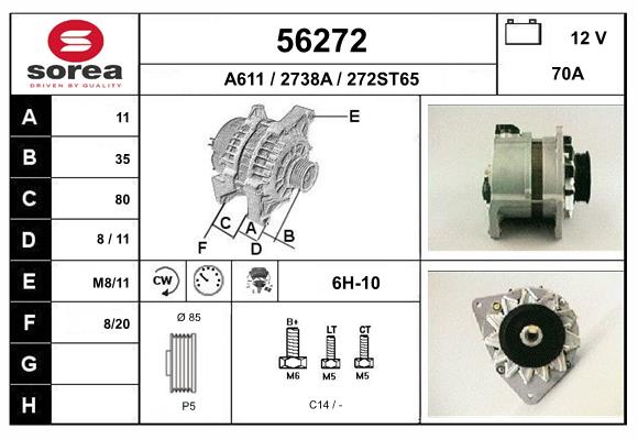 Generator / Alternator 56272 EAI