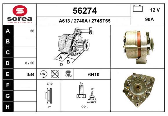 Generator / Alternator 56274 EAI
