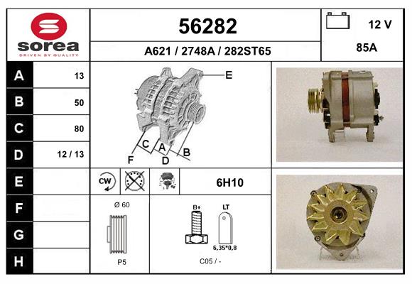 Generator / Alternator 56282 EAI