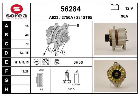 Generator / Alternator 56284 EAI