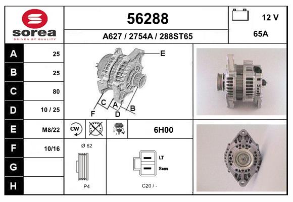 Generator / Alternator 56288 EAI