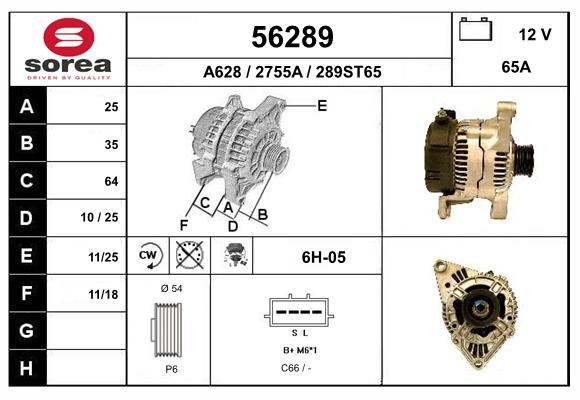 Generator / Alternator 56289 EAI